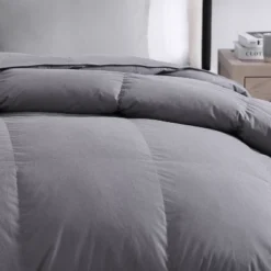 Hotel Laundry Twin Charcoal Feather And Down Comforter: 233 Thread Count, Hypoallergenic