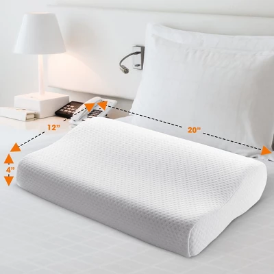 Cheer Collection Contour Memory Foam Pillow With Washable Cover - White 2 Cheer Collection Contour Memory Foam Pillow With Washable Cover - White - Image 2