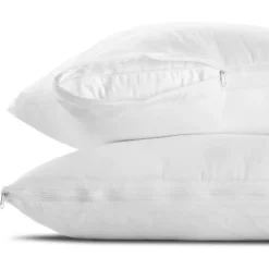 The Grand Hypoallergenic Breathable Pillow Protector With Zipper – White (2 Pack) -Bedding Discounts GUEST f5e6c59d 1c7f 4b0f 899f ede0c2f9abf6