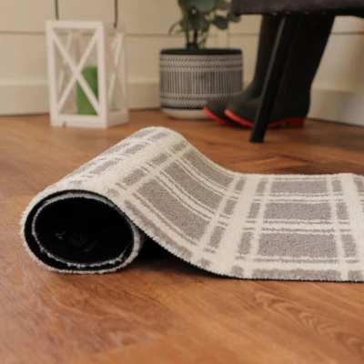 2'x3' ColorStar Prairie Grid Door Mat Gray - Bungalow Flooring 4 2'x3' ColorStar Prairie Grid Door Mat Gray - Bungalow Flooring - Image 4