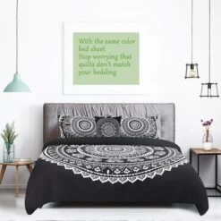 PiccoCasa Polyester Bohemian Duvet Cover Sets 5 Pcs With 2 Pillowcases Queen Black -Bedding Discounts GUEST f95de23c 8098 4b81 b11d 030f02fcea5b