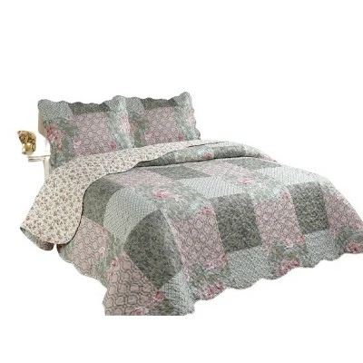J&V TEXTILES King Reversible Printed Quilt Set Bed Blankets 1 J&V TEXTILES King Reversible Printed Quilt Set Bed Blankets