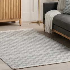 Nuloom Sunniva Checkered 4x6 Indoor Area Rug For Living Room Bedroom Dining Room Kitchen, Beige/Light Blue -Bedding Discounts GUEST f9ef4b9c 2c8d 40cf 9c0f 62de9e502547