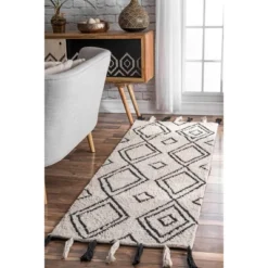 NuLOOM Lisha Moroccan Diamond Tassel Area Rug -Bedding Discounts GUEST fa8f9d61 6ea6 41c7 adc8 cc27b7288b38