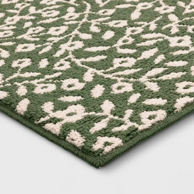 2'x3' Botanical Washable Accent Rug Fern Green - Threshold™ 2 2'x3' Botanical Washable Accent Rug Fern Green - Threshold™ - Image 2