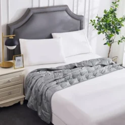 10lbs 50"x60" Rayon From Bamboo Weighted Throw Blanket Gray - Rejuve -Bedding Discounts GUEST fb74c59c d05b 4e2c 8bc8 5f655ab32a03