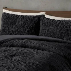 Madison Park 3pc Full/Queen Dakota Ruched Fur Down Alternative Comforter Set Black -Bedding Discounts GUEST fc98f132 34e0 4e17 8166 23907c2f6682