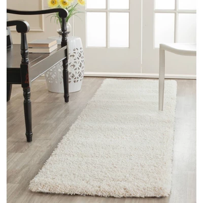 Ivory Solid Shag/Flokati Loomed Runner - (2'x6') - Safavieh 2 Ivory Solid Shag/Flokati Loomed Runner - (2'x6') - Safavieh - Image 2