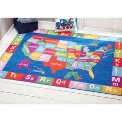 Eric Carle USA Map Area Kids' Rug (2'9"x4'3") - Home Dynamix -Bedding Discounts GUEST fe71d4da abc9 494b a70a 7ab294852b74
