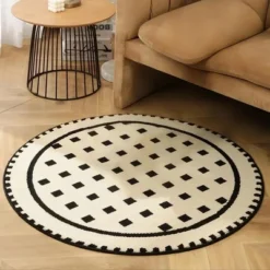 Zarkea® 39" X 39" Round Modern Abstract Mat, Black & White Geometric Pattern, Washable Microfiber Non-Slip Rug For Indoor/Outdoor Use -Bedding Discounts GUEST ff2aef2a 2faa 4c44 a20f 55d6162fd07e